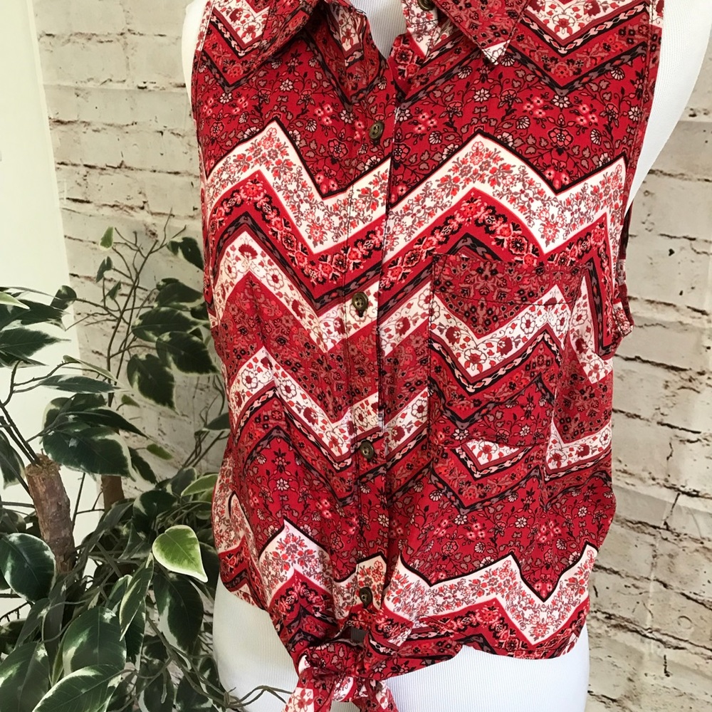Button up, collared crop top